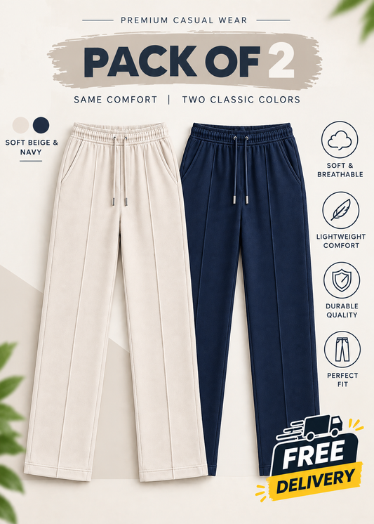 Pack Of 2 With Free Delivery Zevo Apparel Premium Soft Terry Fabric Trousers