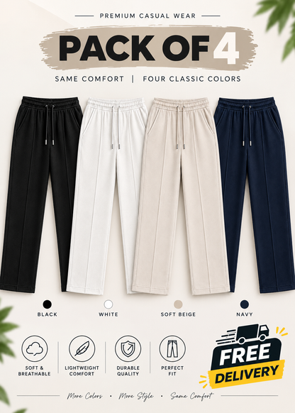 Pack Of 4 With Free Delivery Zevo Apparel Premium Soft Terry Fabric Trousers
