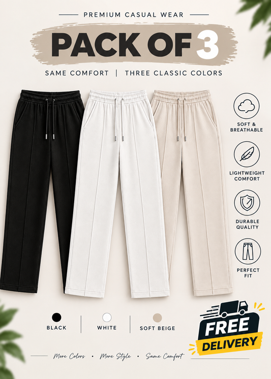 Pack Of 3 With Free Delivery Zevo Apparel Premium Soft Terry Fabric Trousers